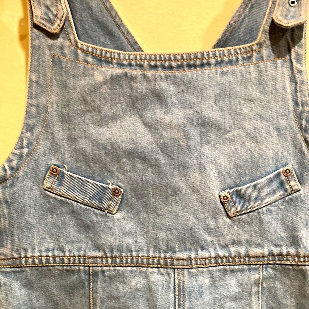Denim Bib Overall Shorts Size 7/8 - Picture 2 of 6